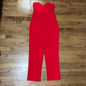 Express Red Heart Neck Jumpsuit Size:4